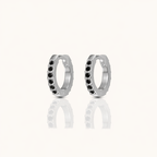 Dainty Black Zircon Huggie Hoops