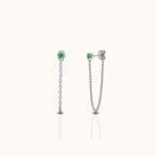 Dainty CZ Chain Stud Earrings
