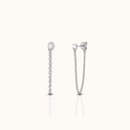 Dainty CZ Chain Stud Earrings