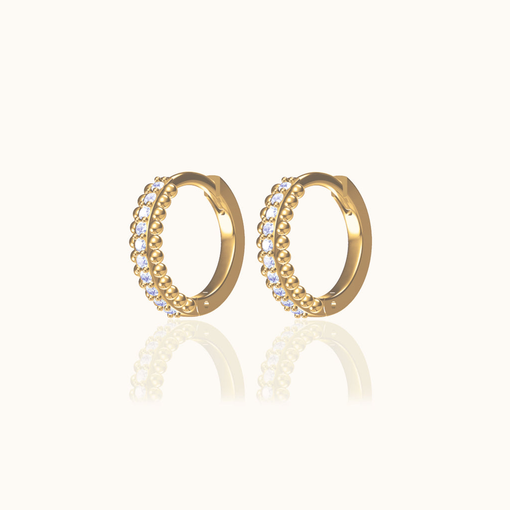 Delicate CZ Retro Hoop Earrings