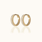 Delicate CZ Retro Hoop Earrings