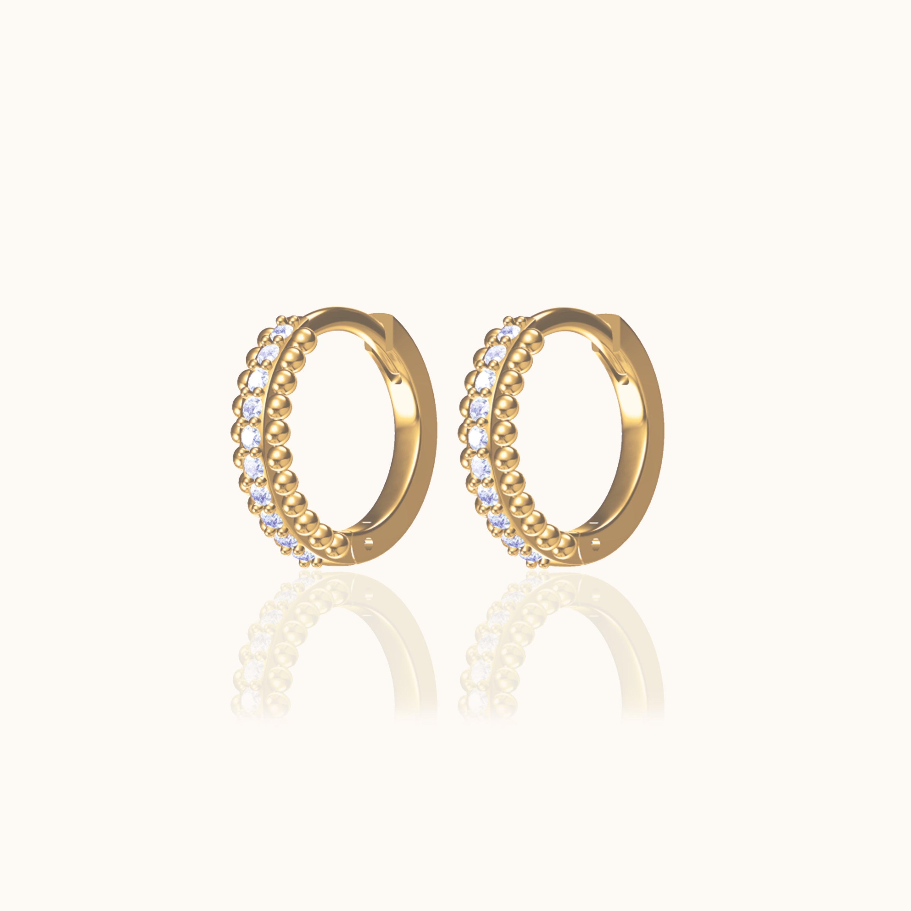 Delicate CZ Retro Hoop Earrings