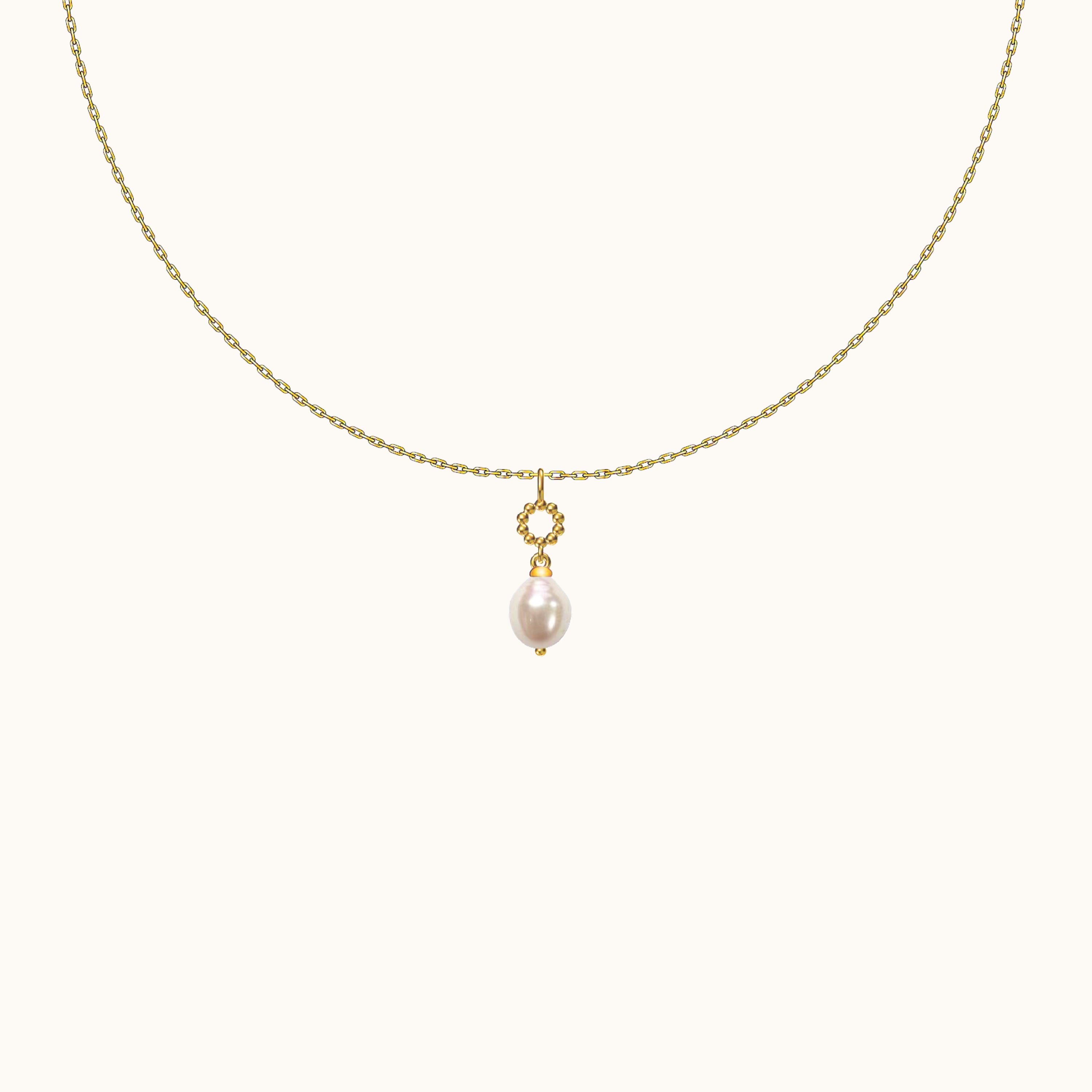 Delicate Natural Pearl Pendant Necklace