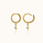 Dangle Eye CZ Pave Hoop Earrings
