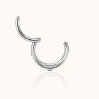 Double Circle CZ Pave Clicker Titanium Hinged Hoop Earring