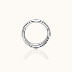 Double Circle CZ Pave Clicker Titanium Hinged Hoop Earring