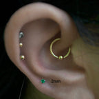 14K Solid Gold 2mm Emerald Green CZ Threadless Labret Flat Back Earring