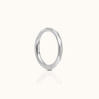 Geometric Cut Clicker Titanium Hinged Hoop Earring