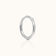 Geometric Cut Clicker Titanium Hinged Hoop Earring