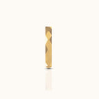 Geometric Cutting Beveled Triangle Polished Titanium PVD Gold Band Ring