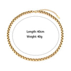 Tarnish Free 18K Gold PVD Plated Jewelry Stainless Steel Herryingbone Chain Necklace