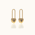Love Lock Heart Safety Pin Earrings
