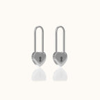 Love Lock Heart Safety Pin Earrings