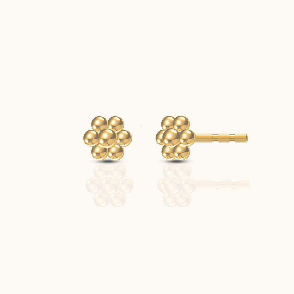 Hexagon Beaded Stud Earrings