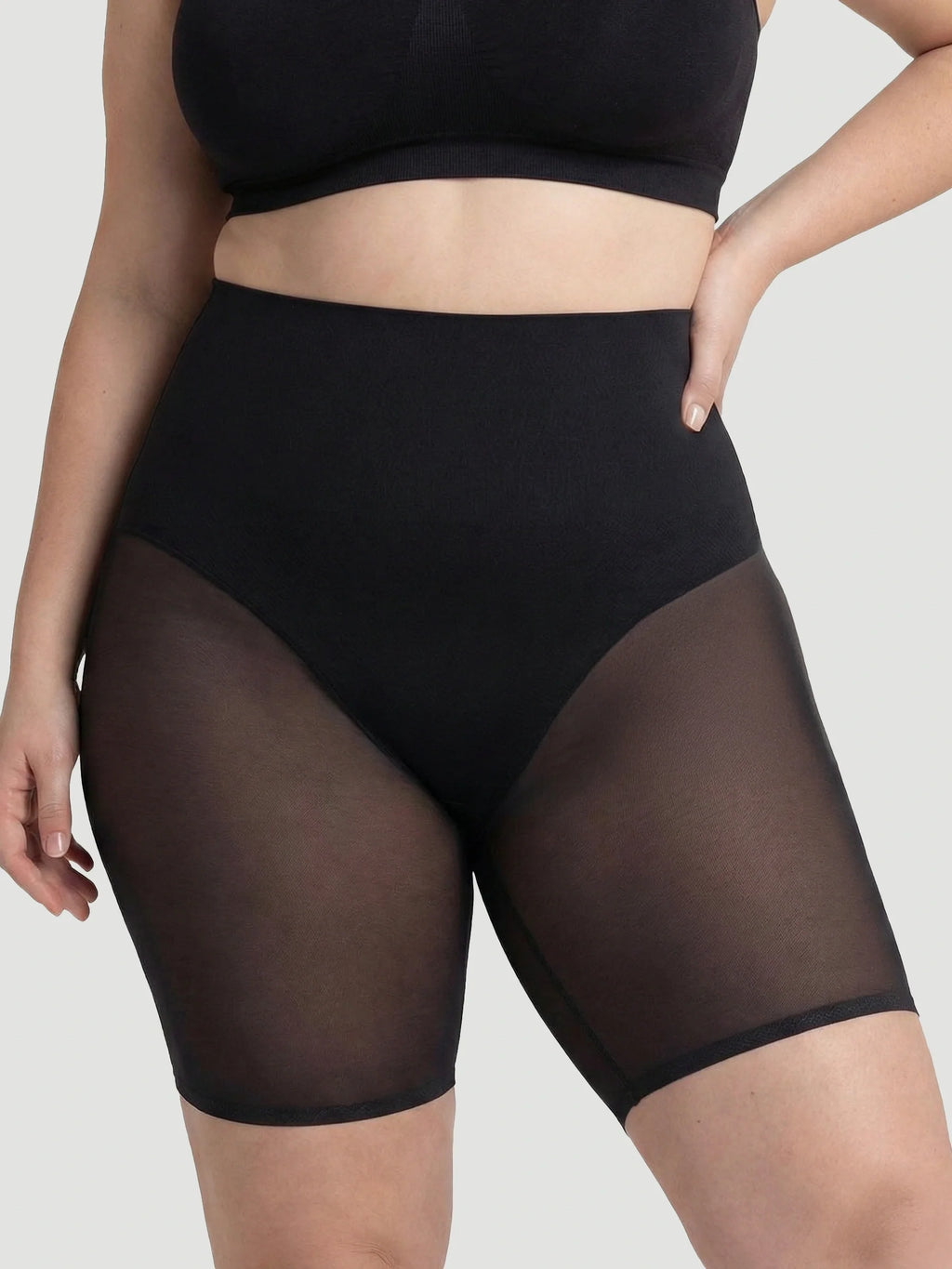High Waisted Mesh Shaping Shorts