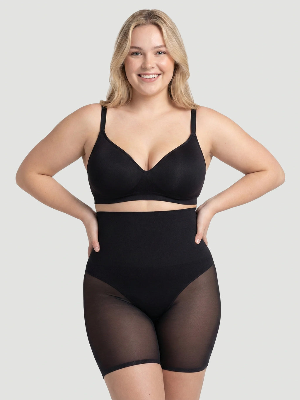 High Waisted Mesh Shaping Shorts