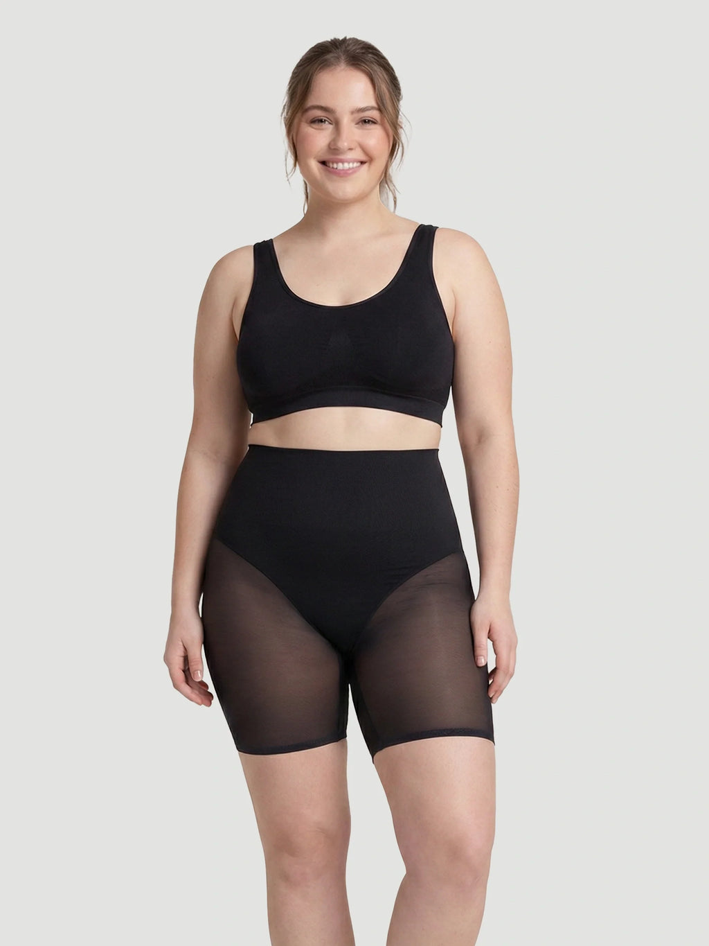 High-Waisted Mesh Shaping Shorts