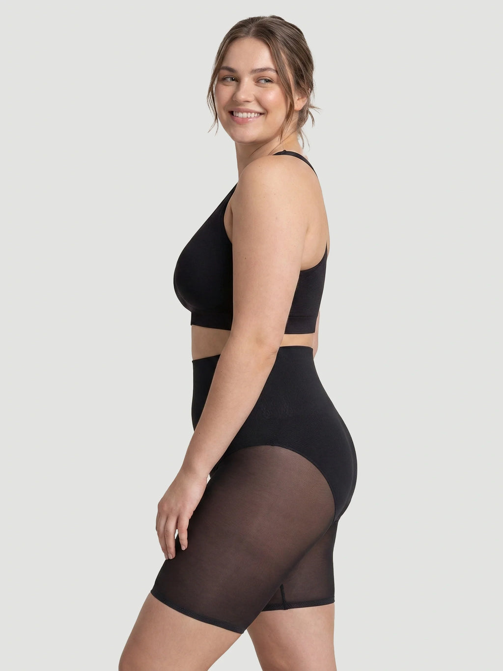 High Waisted Mesh Shaping Shorts