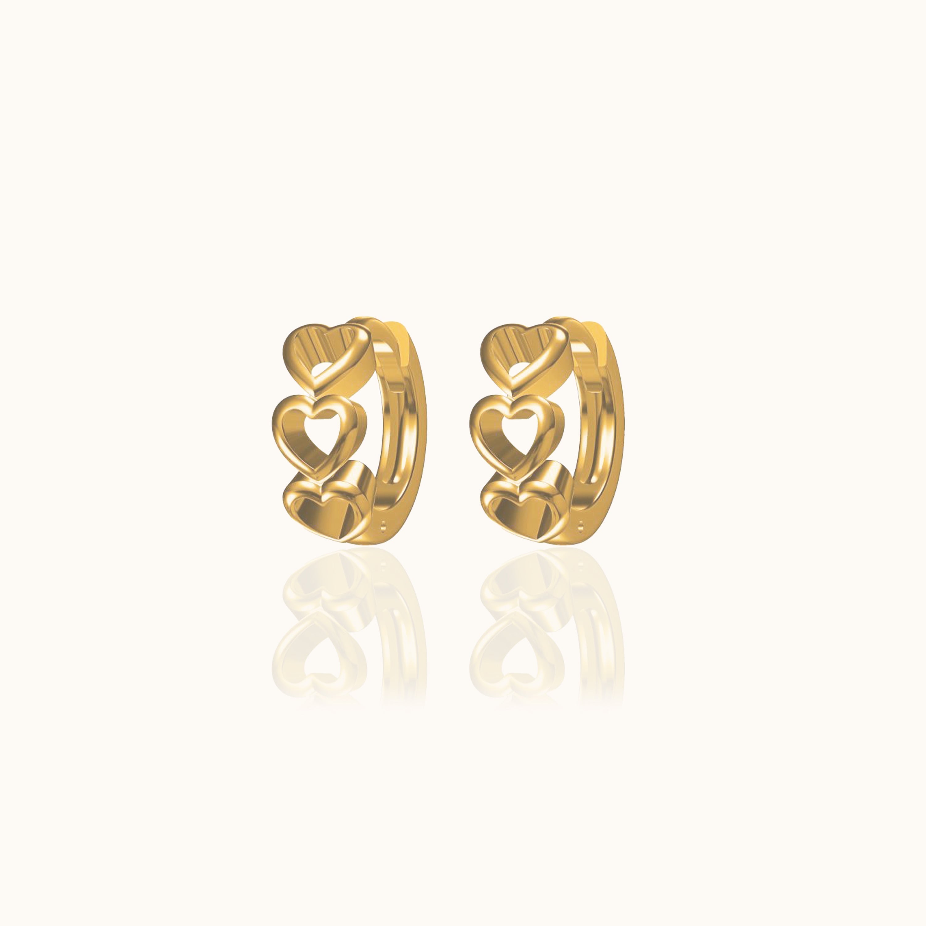 Hollow Heart Hoop Earrings