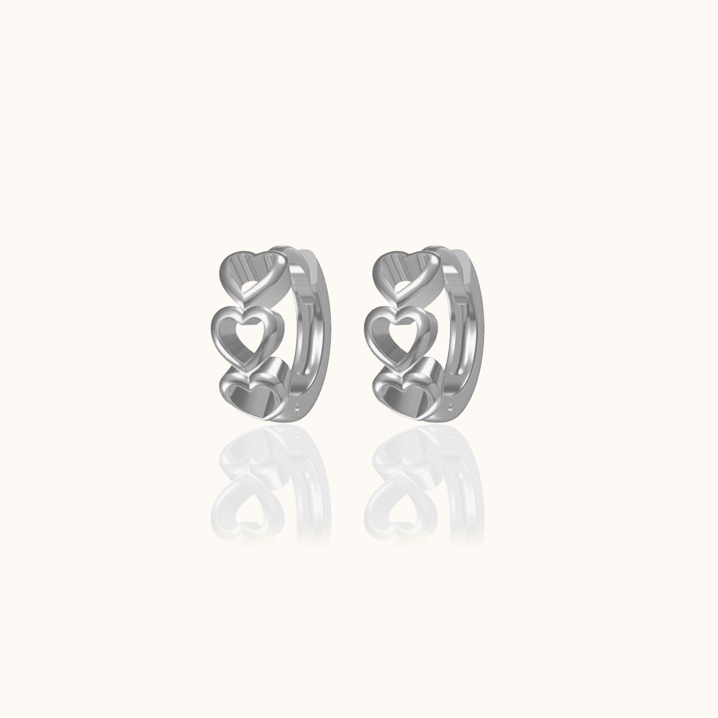 Hollow Heart Hoop Earrings