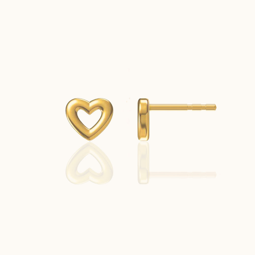 Hollow Heart Stud Earrings