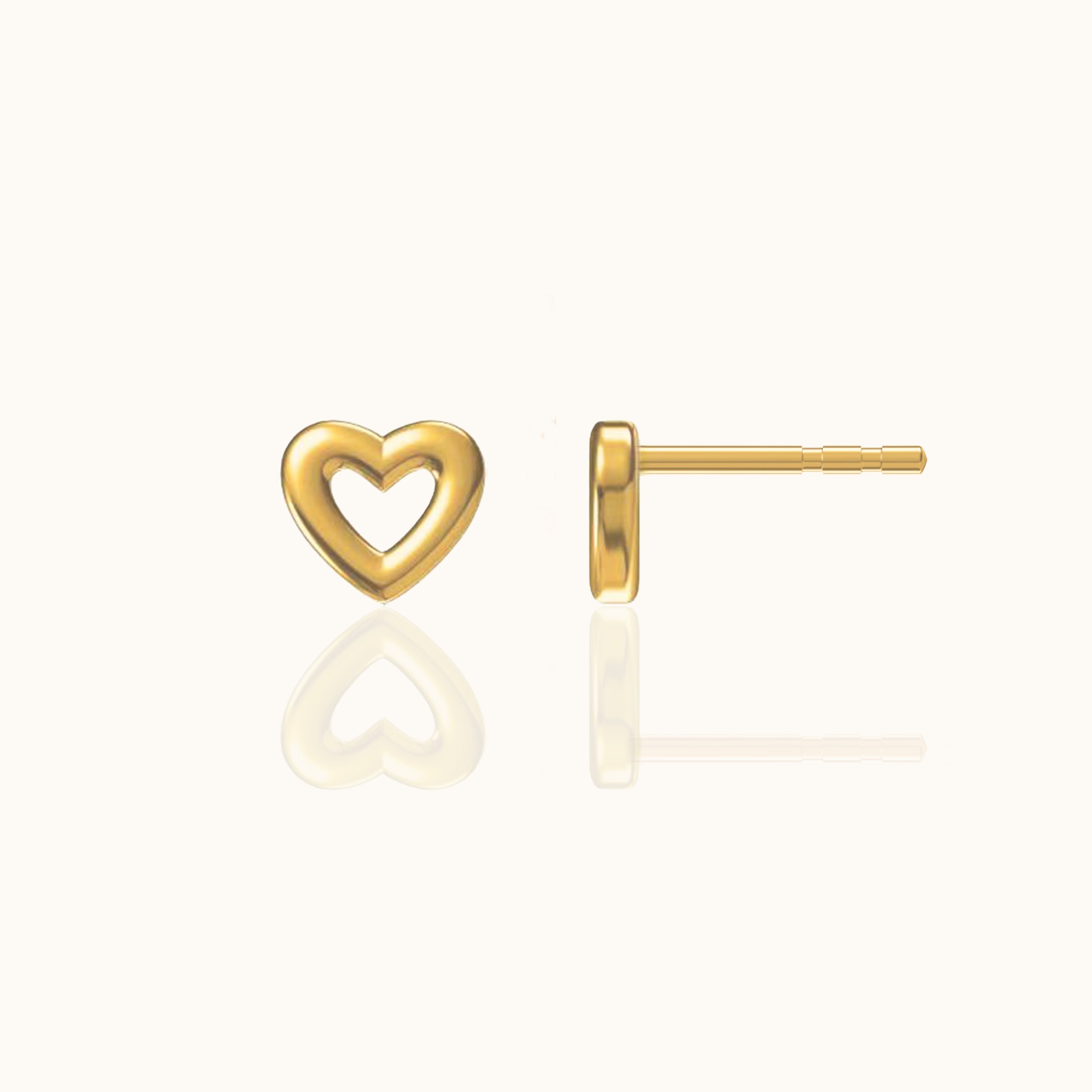Hollow Heart Stud Earrings