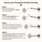 Petite Star Threadless Labret Titanium Flat Back Earring