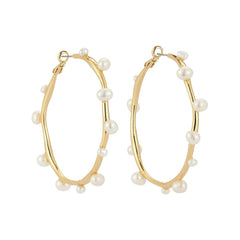 Isla Pearl Hoop Earrings