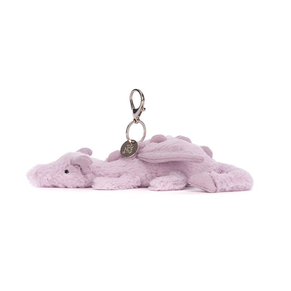 Lavender Dragon Bag Charm - Soft Plush Keychain | Wobblepaws