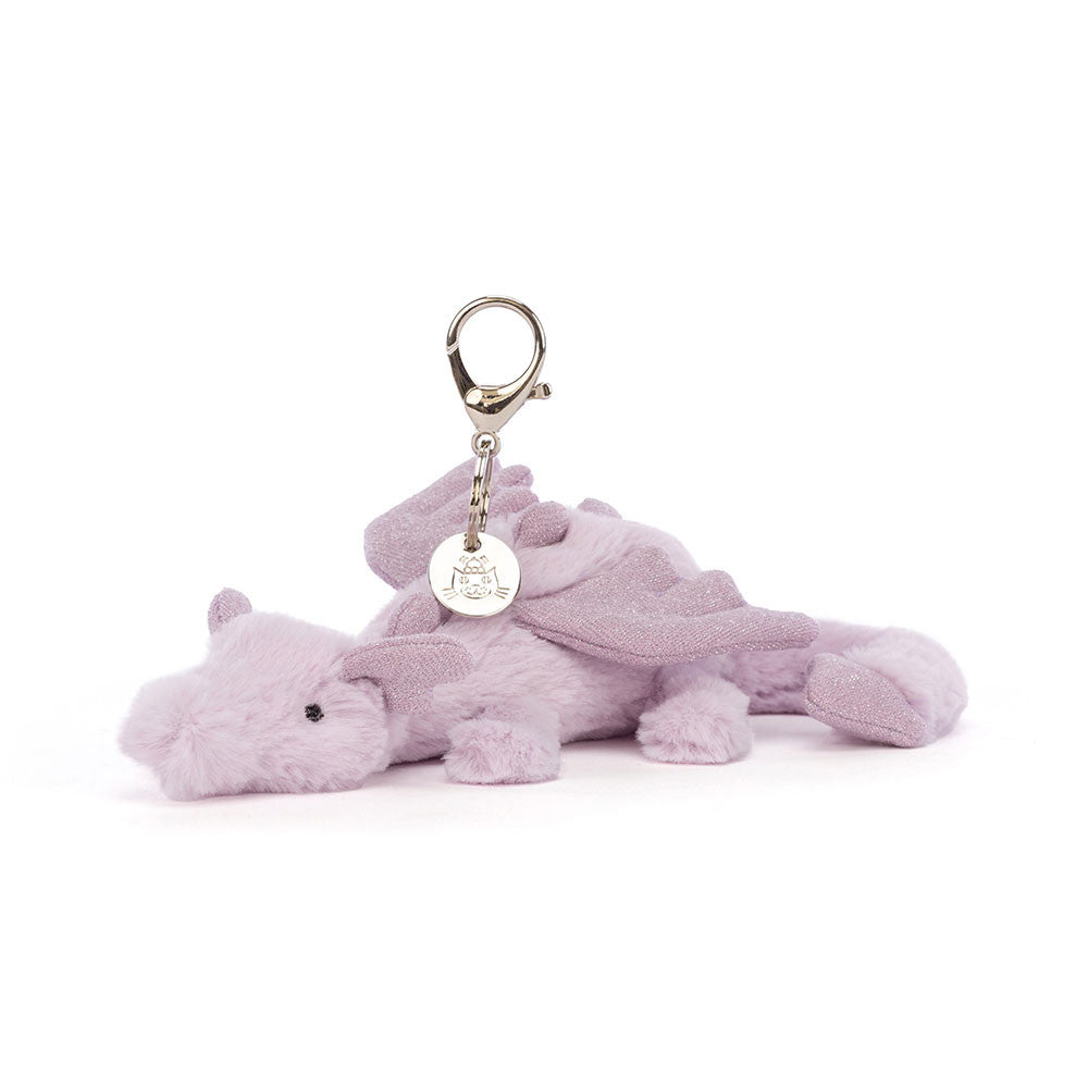 Lavender Dragon Bag Charm - Soft Plush Keychain | Wobblepaws