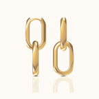 Large Paperclip Link Chain Dangle Hoop Earrings