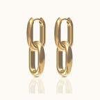 Large Paperclip Link Chain Dangle Hoop Earrings