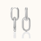 Large Paperclip Link Chain Dangle Hoop Earrings