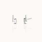 Lightning Bolt Shaped Threadless Labret Titanium Flat Back Earring