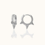 Spike CZ Hoop Earrings
