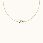 Green CZ Leaves Necklace