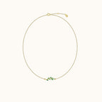 Green CZ Leaves Necklace