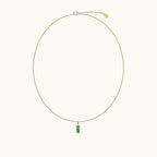 Sage Green Rectangle Gem Necklace