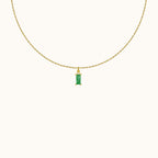 Sage Green Rectangle Gem Necklace