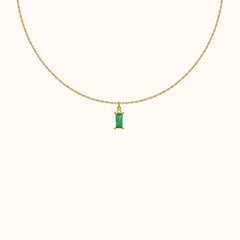 Sage Green Rectangle Gem Necklace
