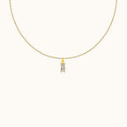 White Rectangle Gem Necklace
