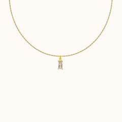 White Rectangle Gem Necklace