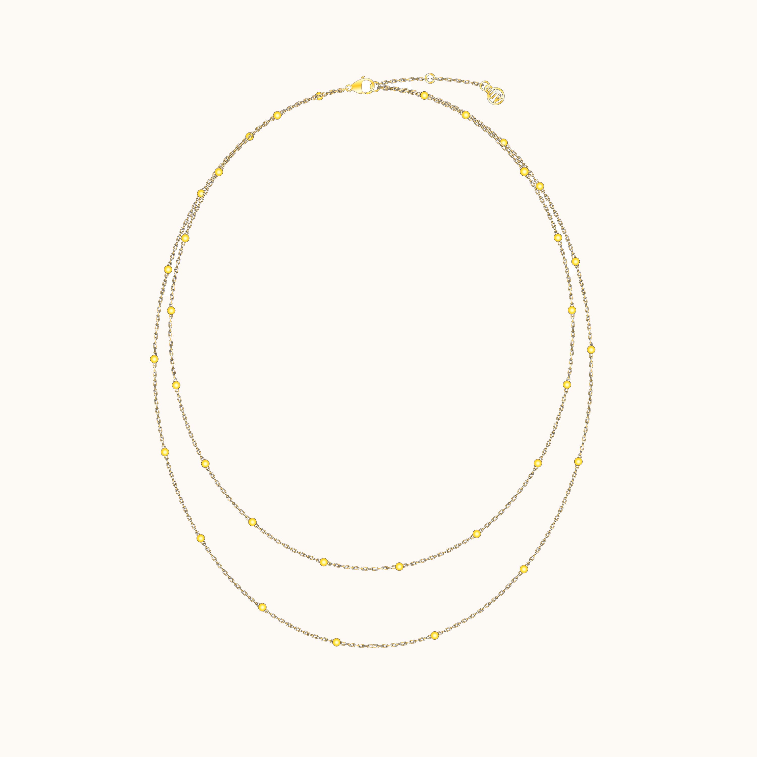 2 in 1 Double Layered Bead Necklace Set