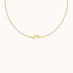 White CZ Leaves Necklace