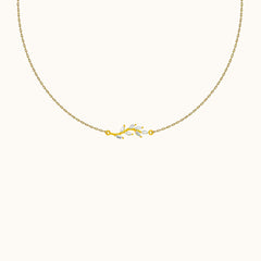 White CZ Leaves Necklace