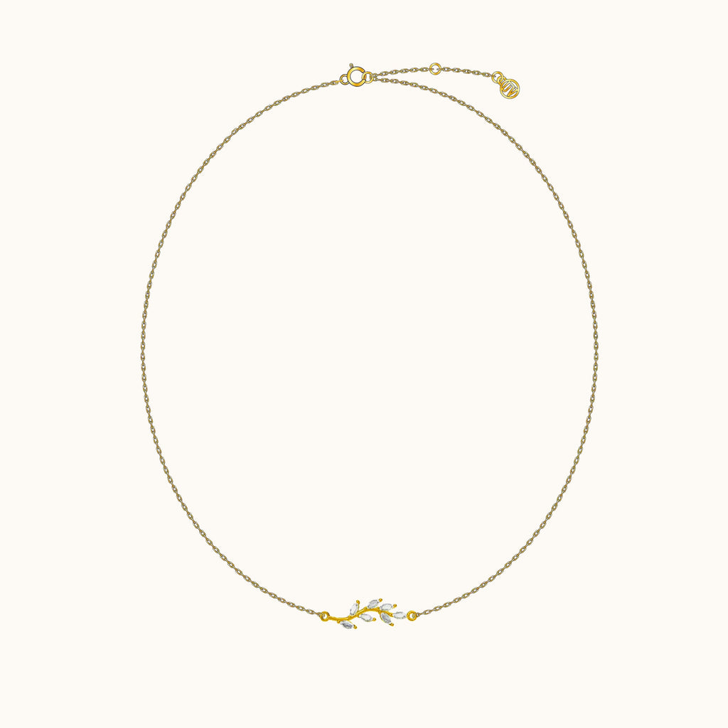 White CZ Leaves Necklace