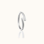 Overlap CZ Titanium Band Ring