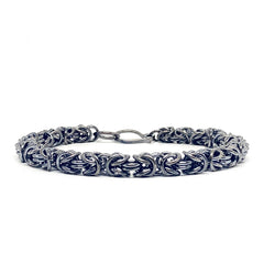 Byzantine Chainmaille Bracelet in Oxidized Sterling Silver