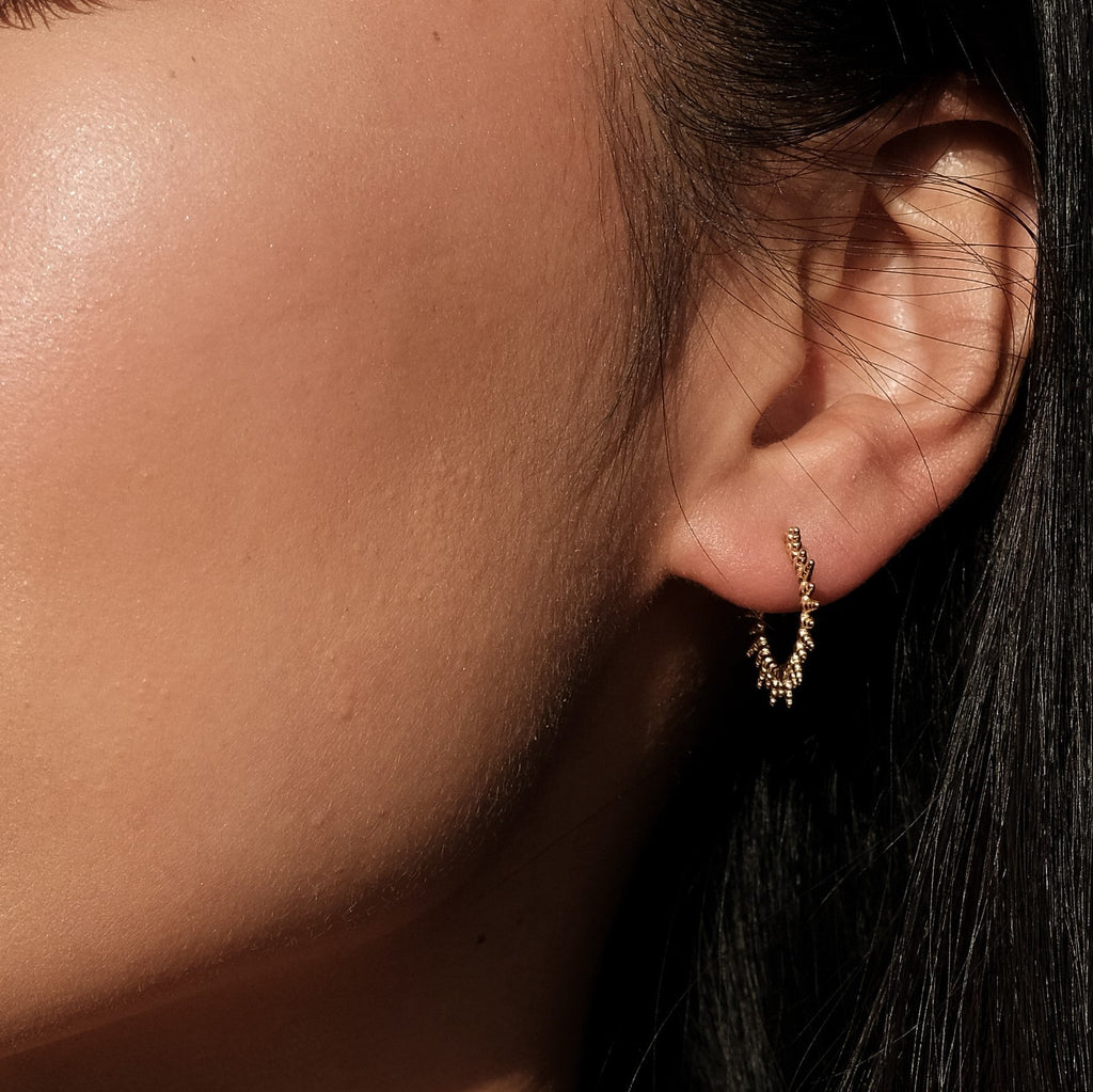 Beads Spikes Hoop Earrings
