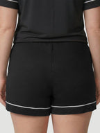 Black Oversized Jersey Piping Detail Short PJ Set